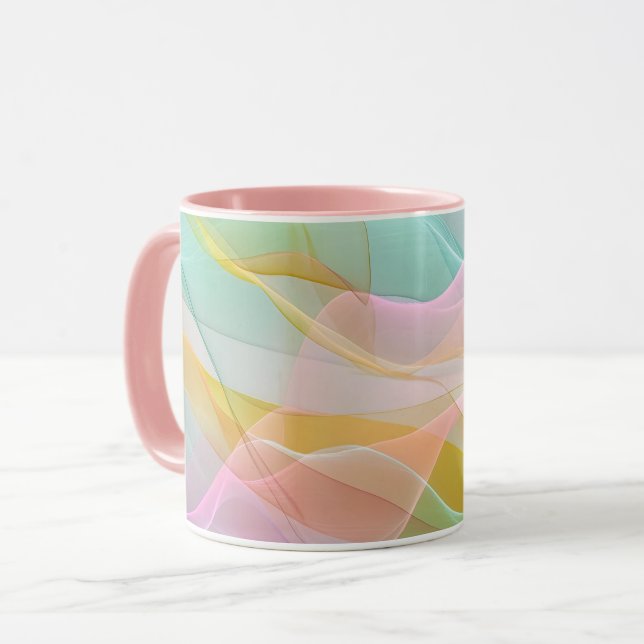 Pastel Symphony of Floating Sheer Ribbons Mug (Front Left)