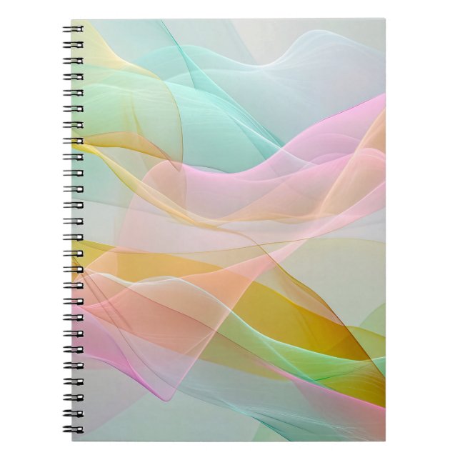 Pastel Symphony of Floating Sheer Ribbons Notebook (Front)