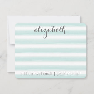Pastel Teal and Grey Stationery Suite for Women Card