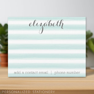 Pastel Teal and Grey Stationery Suite for Women Card