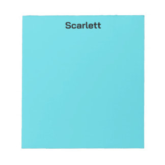 Pastel Teal Colour Personalised Name Desk Notepad