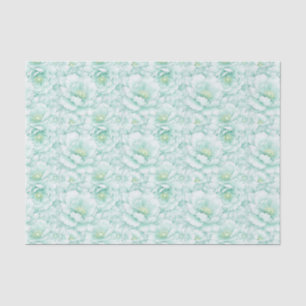 Pastel Teal Watercolor Wedding Florals Decoupage Tissue Paper