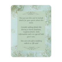 Pastel Teal White Flowers Wedding Enclosure Card