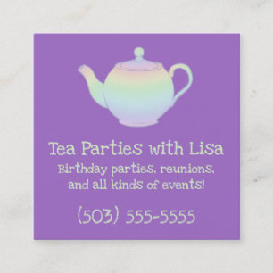 Pastel Teapot Square Business Card