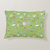 Pastel Teddy Bear Duck Decorative Nursery Pillow