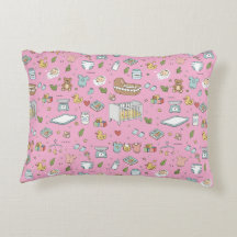 Pastel Teddy Bear Duck Decorative Nursery Pillow