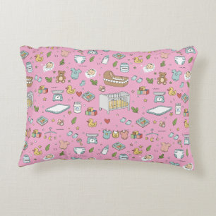 Pastel Teddy Bear Duck Decorative Nursery Pillow