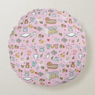 Pastel Teddy Bear Duck Nursery Pillow