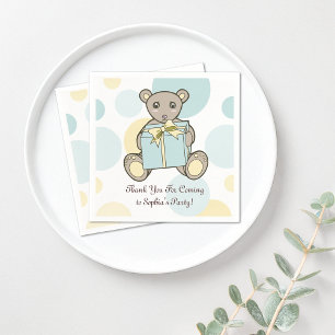 Pastel Teddy Bear Kids Birthday / Baby Shower Napkin
