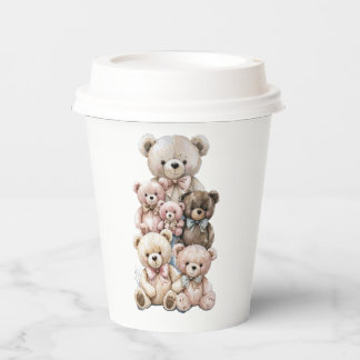 Pastel Teddy Bear Stack Paper Cups