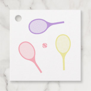 Pastel Tennis Rackets Favour Tags