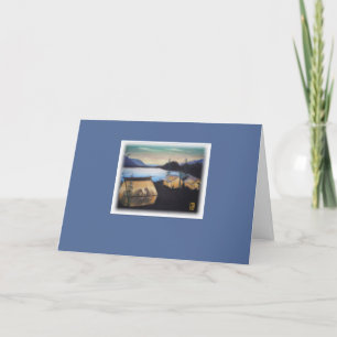 Pastel Tents at Sunset on Blue Inspirational Card