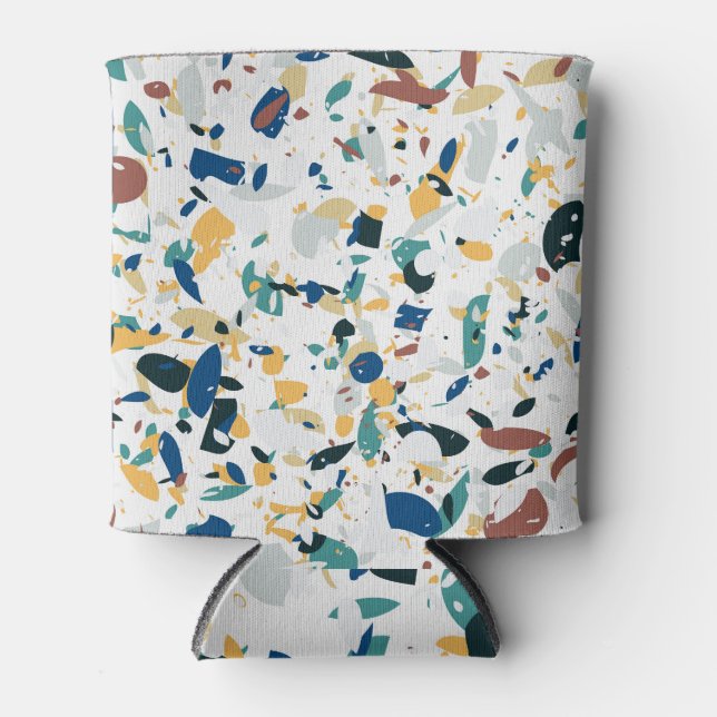 Pastel Terrazzo: Modern Abstract Pattern. Can Cooler (Front)