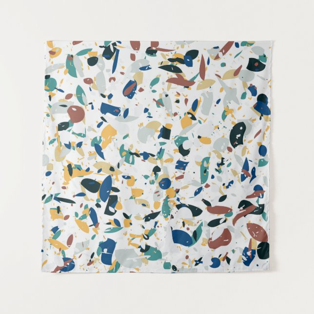 Pastel Terrazzo: Modern Abstract Pattern. Tapestry (Front)