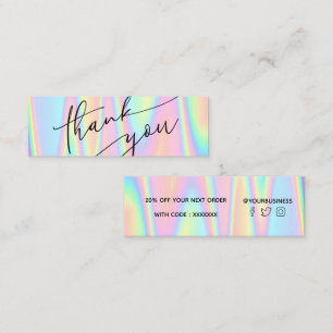 pastel thank you mini business card