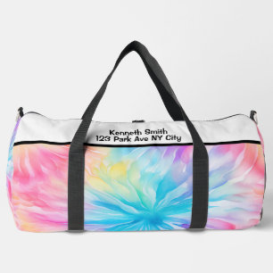 Pastel Tie Dye Bloom Monogram Personalised Kit Duffle Bag
