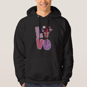 Pastel Tie dye Gnome Love Heart Valentines Day Hoodie