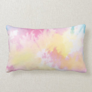Pastel Tie Dye Lumbar Throw Pillow