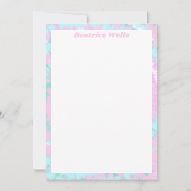 Pastel Tie Dye Pattern Pink Aqua Mint Green (Front)