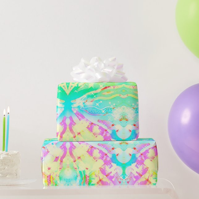 Pastel Tie Dye Print Wrapping Paper (Party Gifts)