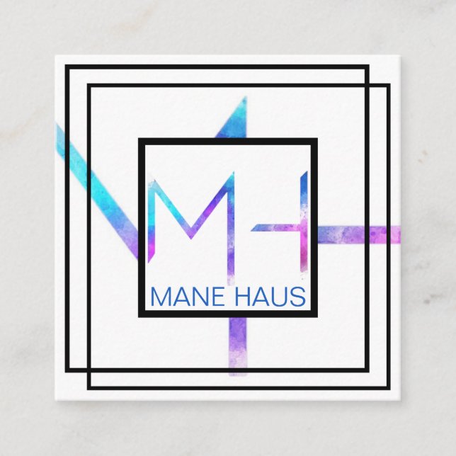 PASTEL TIE DYE SQUARE BUSINESS CARD (Front)