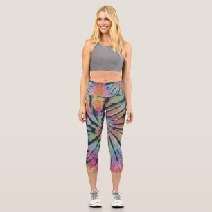 Pastel Tie Dye Swirl Capri Leggings