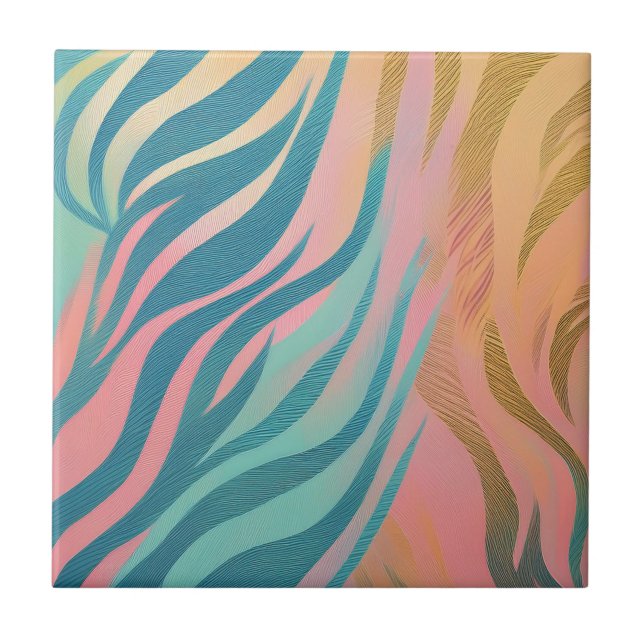 Pastel Tiger Stripe  Tile (Front)