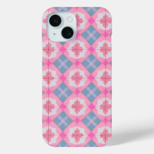 Pastel Tile Pattern Pink and Blue Phone Case