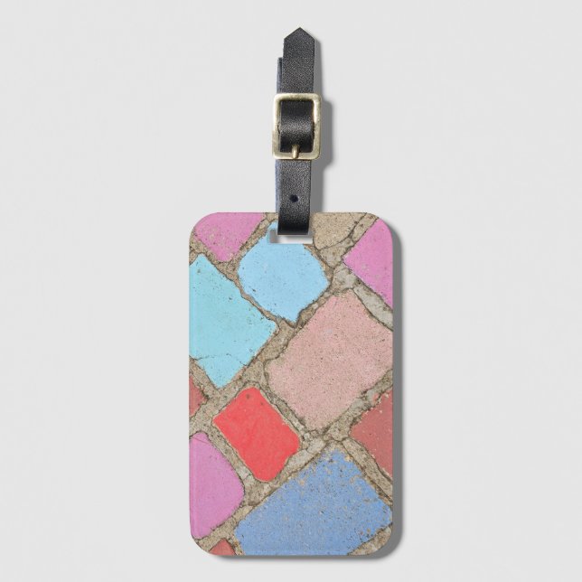 Pastel tiles luggage tag (Front Vertical)