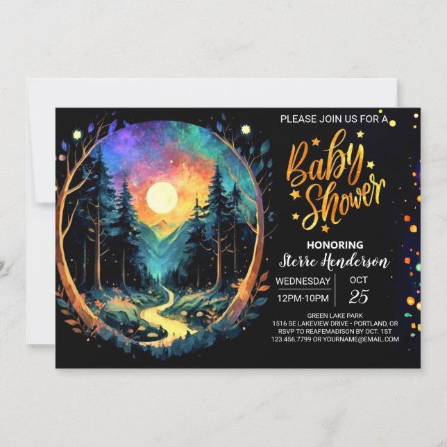 Pastel Timber Adventure Awaits Baby Shower Invitation (Front)