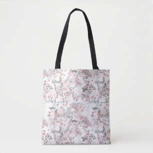 Pastel Tone Floral Seamless Pattern Tote Bag