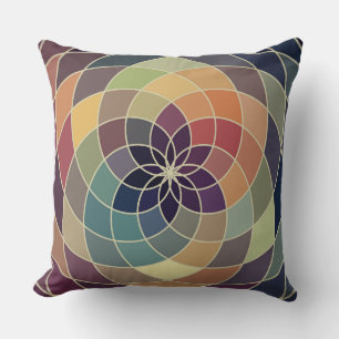 Pastel Tones Geometric Circle Design Cushion