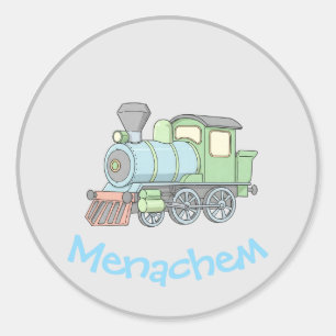 Pastel Train upsherin  Classic Round Sticker