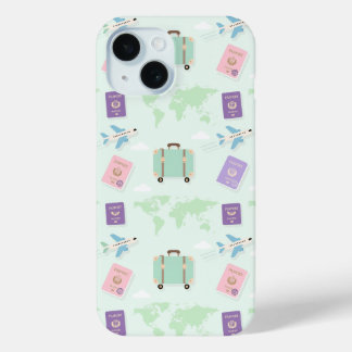 Pastel Travel Accessories Doodle iPhone Case – Cut