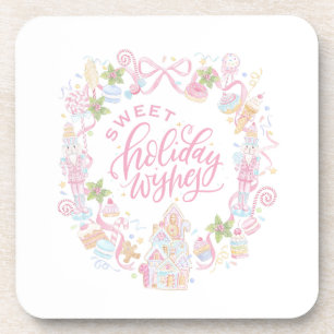Pastel Treats Sweet Holiday Wishes Coaster