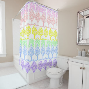 Pastel Trees Shower Curtain