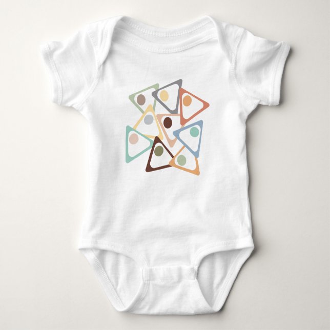 Pastel Triangles  Baby Bodysuit (Front)