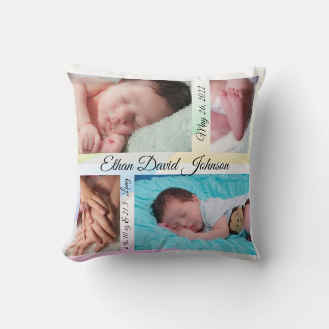 Pastel Triangles Baby Cushion (Front)