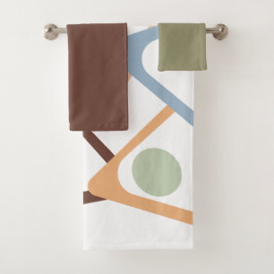 Pastel Triangles  Bath Towel Set