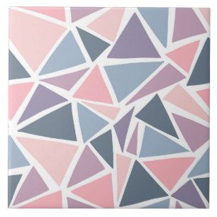 Pastel Triangles Mosaic Pattern Tile