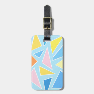 Pastel Triangles on Pale Blue Luggage Tag