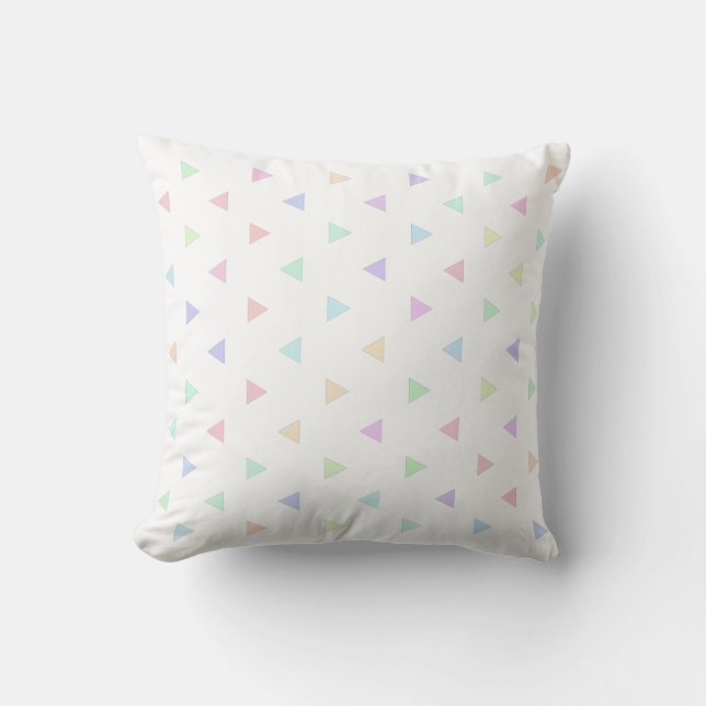 Pastel Triangles Pattern Multicolor Cushion (Front)