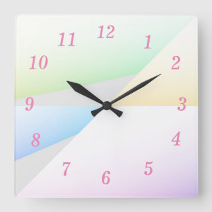 Pastel Triangles Wall Clock