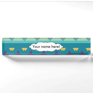 Pastel tribal design nameplate