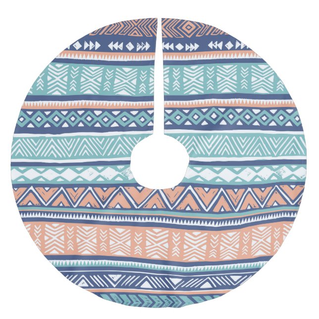 Pastel tribal Navajo: seamless pattern. Brushed Polyester Tree Skirt (Front)