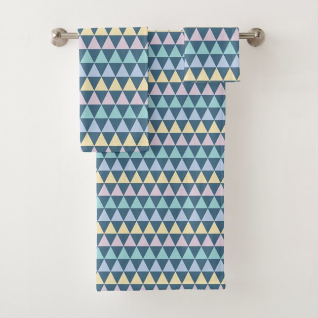 Pastel Tribal Pattern Bath Towel Set (Insitu)