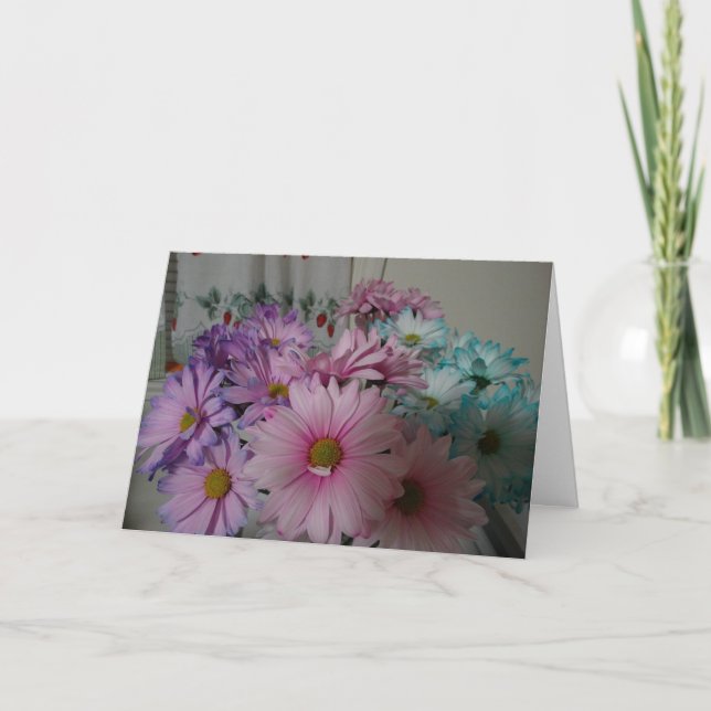 Pastel Trio Flowers Bouquet Card (Front)