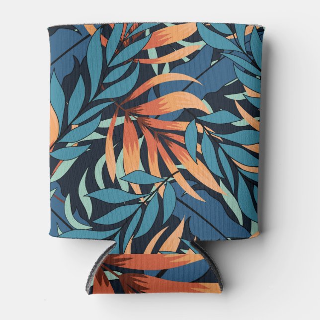 Pastel Tropical Abstract Botanicals Can Cooler (Front)