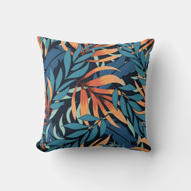 Pastel Tropical Abstract Botanicals Cushion (Front)