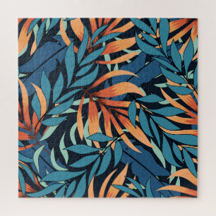 Pastel Tropical Abstract Botanicals Jigsaw Puzzle